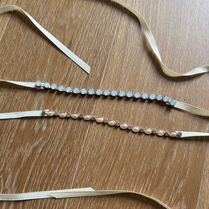 Chic Gold and White Hairband Set